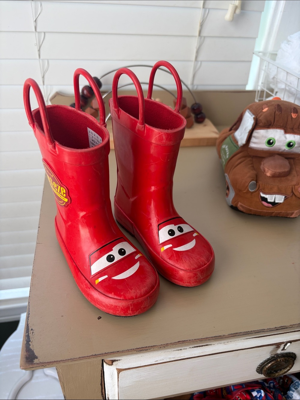 Red Lightning McQueen Kids Rain Boots - Cars toddler 7